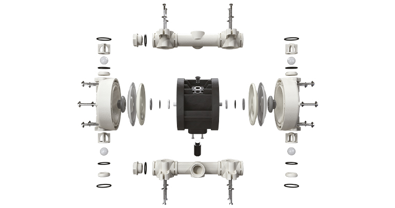 The operation of a diaphragm pump